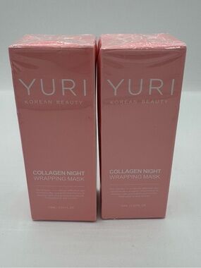 YURI‎ Korean Beauty Collagen Hydrating Anti-Aging Night Mask 2.53 fl oz (2) NEW